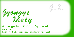 gyongyi khely business card